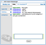 Chatting in the aim widget