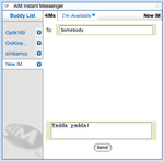 Sending a message to a new aim contact