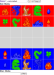 A freshly setup game of Elemental Chess in the web interface