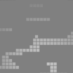 This is the basic effect.  Lighting is localized to certain spots on the level.
   That out-of-place tile is the player.